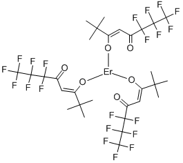 三(6,6,7,7,8,8,8-七氟-2,2-二甲基-3,5-辛二酮酸酸酸)铒 结构式