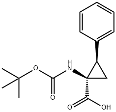(1R,2R)-N-BOC-1-氨基-2-苯基环丙羧酸, 180322-86-5, 结构式