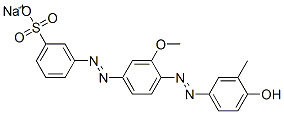 sodium m-[[4-[(4-hydroxy-m-tolyl)azo]-3-methoxyphenyl]azo]benzenesulphonate 结构式
