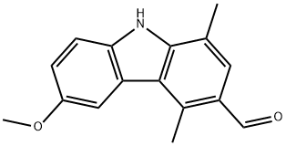 6-甲氧基-1,4-二甲基-9H-咔唑-3-甲醛 结构式