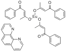 三(苯甲酰丙酮酸根)单(邻二氮杂菲)铕(III) 结构式