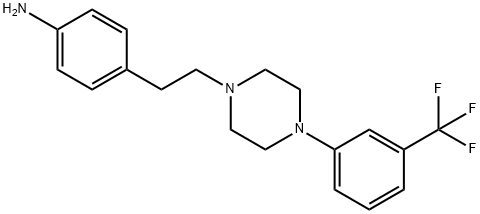 4-[2-[4-[3-(トリフルオロメチル)フェニル]-1-ピペラジニル]エチル]ベンゼンアミン 化学構造式