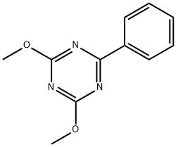 2,4-ジメトキシ-6-フェニル-s-トリアジン 化学構造式