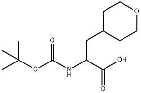 2-N-Boc-氨基-3-(4-四氢吡喃基)丙酸 结构式