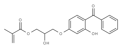 3-(4-benzoyl-3-hydroxyphenoxy)-2-hydroxypropyl methacrylate Struktur