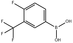 4-フルオロ-3-(トリフルオロメチル)フェニルボロン酸 化学構造式