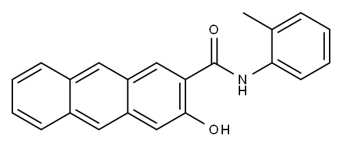 N-(2-メチルフェニル)-3-ヒドロキシ-2-アントラセンカルボアミド 化学構造式
