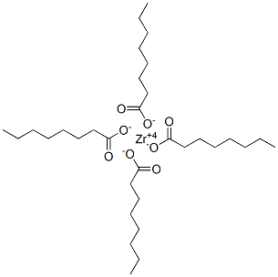 オクタン酸/ジルコニウム,(1:x) 化学構造式