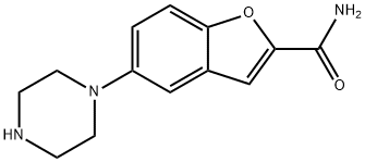 5-(ピペラジン-1-イル)ベンゾフラン-2-カルボキサミド 化学構造式