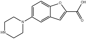 5-(1-哌嗪基)苯并呋喃-2-羧酸, 183288-47-3, 结构式