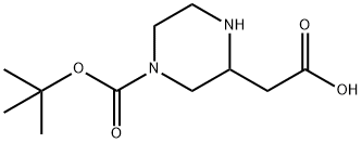 N-BOC-3-カルボキシメチルピペラジン 化学構造式