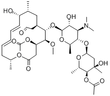 ロイコマイシンV3,4''-ジアセタート 化学構造式