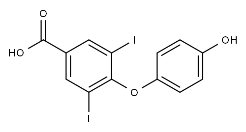 4-(4-Hydroxyphenoxy)-3,5-diiodobenzoic acid Struktur