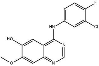 4-(3-氯-4-氟苯氨基)-7-甲氧基喹唑啉-6-醇 结构式