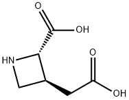 (2S,3S)-TRANS-3-(カルボキシメチル)-アゼチジン-2-酢酸 化学構造式