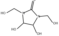 1,3-ビス(ヒドロキシメチル)-4,5-ジヒドロキシイミダゾリジン-2-オン 化学構造式