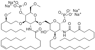 3-O-癸基-2-脱氧-6-O-[2-脱氧-3-O-[(3R)-3-甲氧基癸基]-6-O-甲基-2-[[(11Z)-1-氧代-11-十八烯基]氨基]-4-O-磷酰基-beta-D-吡喃葡萄糖基]-2-[(1,3-二氧代十四烷基)氨基]-alpha-D-吡喃葡萄糖 1-(二氢磷酸) 结构式