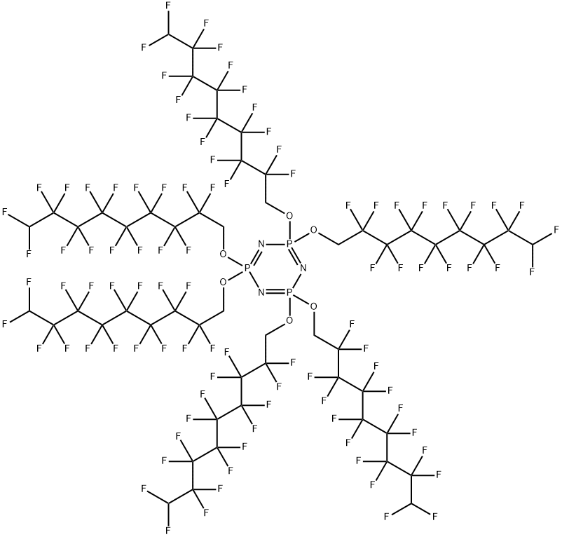 ヘキサキス(1H,1H,9H-パーフルオロノニルオキシ)ホスファゼン 化学構造式