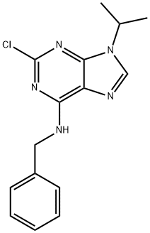N-ベンジル-2-クロロ-9-イソプロピル-9H-プリン-6-アミン 化学構造式