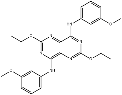 4,8-Bis(m-anisidino)-2,6-diethoxypyrimido[5,4-d]pyrimidine 结构式