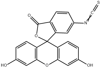 フルオレセイン6-イソチオシアナート (アイソマーII) 化学構造式