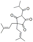 3,3-Bis(3-methyl-2-butenyl)-5-(2-methyl-1-oxopropyl)-1,2,4-cyclopentanetrione Structure
