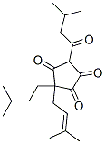 3-Isopentyl-5-isovaleryl-3-(3-methyl-2-butenyl)-1,2,4-cyclopentanetrione Structure