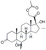 6BETA-氟-5ALPHA,17,21-三羟基-16ALPHA-甲基孕甾烷-3,20-二酮 21-乙酸酯 结构式