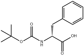 N-(tert-ブトキシカルボニル)-D-フェニルアラニン 化学構造式