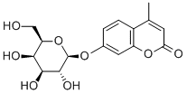 2-オキソ-4-メチル-2H-1-ベンゾピラン-7-イルβ-D-グルコピラノシド 化学構造式