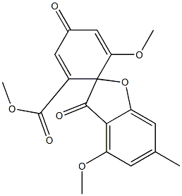 (-)-4,6'-Dimethoxy-6-methyl-3,4'-dioxospiro[benzofuran-2(3H),1'-[2,5]cyclohexadiene]-2'-carboxylic acid methyl ester 结构式