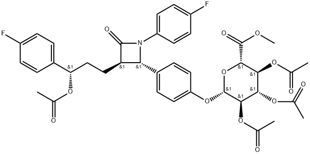 3-O-乙酰依泽替米贝2,3,4-三-O-乙酰-Β-D-葡萄糖醛酸甲基酯 结构式