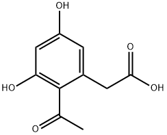 2-アセチル-3,5-ジヒドロキシフェニル酢酸 化学構造式