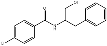 p-Chloro-N-(alpha-(hydroxymethyl)phenethyl)benzamide 结构式