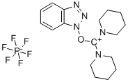 O-(ベンゾトリアゾール-1-イル)-N,N,N',N'-ビス(ペンタメチレン)ウロニウムヘキサフルオロホスファート 化学構造式