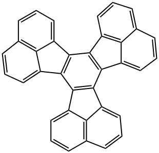 1,8,1',8',1'',8''-(1,2,3,4,5,6-ベンゼンヘキサイル)トリスナフタレン 化学構造式