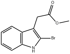 (2-溴-1H-吲哚-3-基)乙酸甲酯 结构式