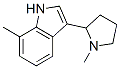 7-Methyl-3-(1-methyl-2-pyrrolidinyl)-1H-indole 结构式
