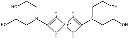 双(2-羟乙基)二硫代甲酸锌 结构式