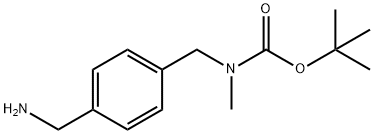 叔-丁基 N-{[4-(氨基甲基)苯基]甲基}-N-甲基氨基甲酯 结构式
