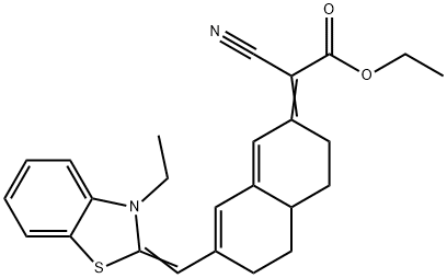 D2(3H),A-NAPHTHALENEACETIC ACID, A-CYANO-7-[(3-ETHYL-2-BENZOTHIAZOLINYLIDENE)METHYL]-4,4A,5,6-TETRAHYDRO-, ETHYL ESTER 结构式
