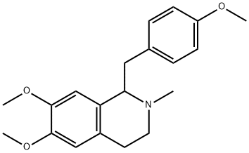 1-(4-メトキシベンジル)-6,7-ジメトキシ-2-メチル-1,2,3,4-テトラヒドロイソキノリン 化学構造式