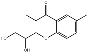 2'-(2,3-ジヒドロキシプロポキシ)-5'-メチルプロピオフェノン 化学構造式