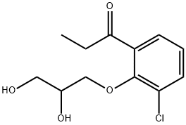 3'-クロロ-2'-(2,3-ジヒドロキシプロポキシ)プロピオフェノン 化学構造式