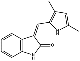 3-[(2,4-Dimethylpyrrol-5-yl)methylidenyl]-2-indolinon Struktur