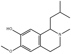 1,2,3,4-Tetrahydro-6-methoxy-2-methyl-1-(2-methylpropyl)isoquinolin-7-ol 结构式