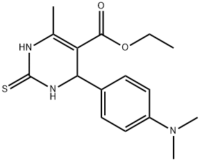 4-(4-二甲基氨基苯基)-6-甲基-2-硫代-3,4-二氢-1H-嘧啶-5-甲酸乙酯 结构式