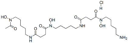 N'-[5-[[4-[[5-(acetylhydroxyamino)pentyl]amino]-1,4-dioxobutyl]hydroxyamino]pentyl]-N-(5-aminopentyl)-N-hydroxysuccinamide monohydrochloride Structure