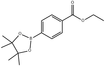 4-(4,4,5,5-テトラメチル-1,3,2-ジオキサボロラン-2-イル)安息香酸エチル 化学構造式