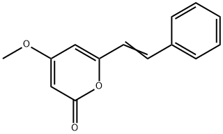 4-メトキシ-6-(2-フェニルエテニル)-2H-ピラン-2-オン 化学構造式